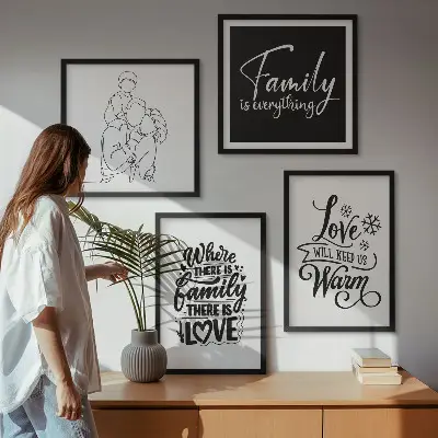 Galería de pared decoración con diseño de familia, amor, calidez y hogar