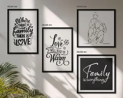 Galería de pared decoración con diseño de familia, amor, calidez y hogar