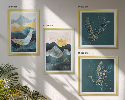 Set de cuadros modernos para salón Montañas de grúas abstractas
