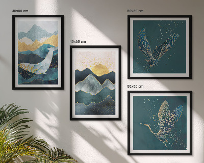 Set de cuadros modernos para salón Montañas de grúas abstractas