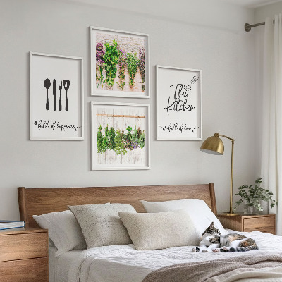 Galería de pared Inscripciones de plantas aromáticas de cocina