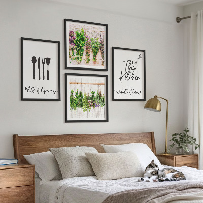 Galería de pared Inscripciones de plantas aromáticas de cocina