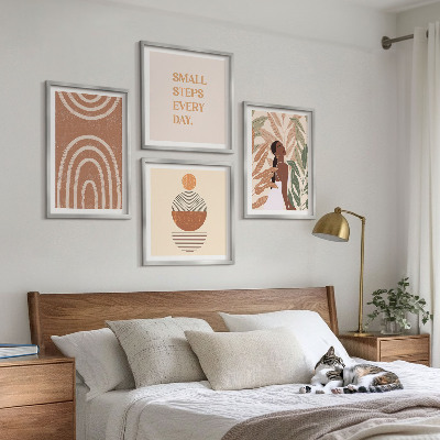 Set de cuadros modernos para salón Diseños y geometría de plantas con estilo
