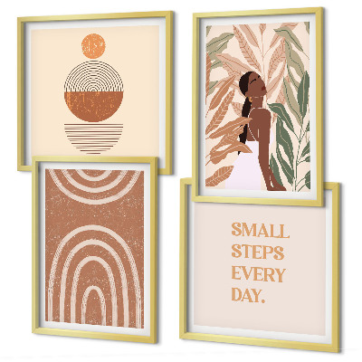 Set de cuadros modernos para salón Diseños y geometría de plantas con estilo