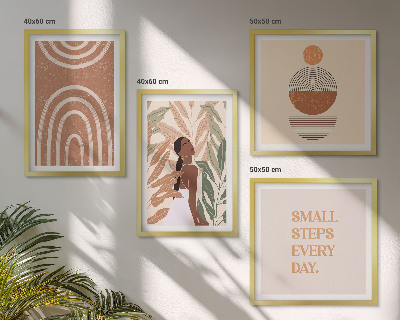 Set de cuadros modernos para salón Diseños y geometría de plantas con estilo