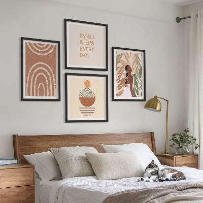Set de cuadros modernos para salón Diseños y geometría de plantas con estilo