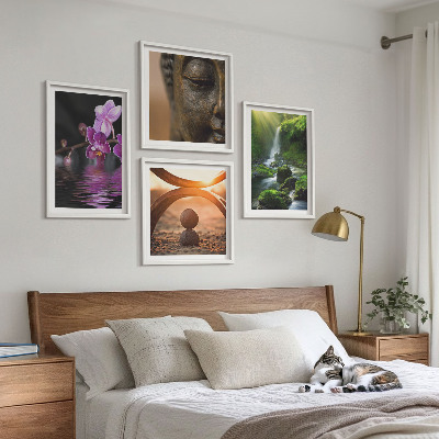 Galería de pared Flores en el agua de la cascada de Buda
