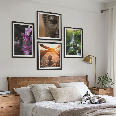 Galería de pared Flores en el agua de la cascada de Buda