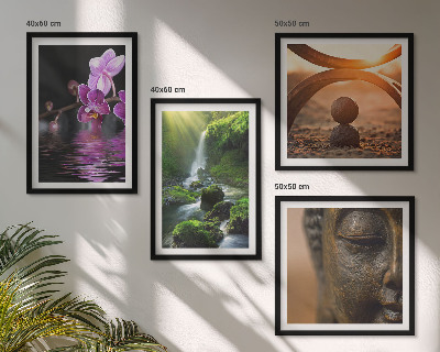 Galería de pared Flores en el agua de la cascada de Buda