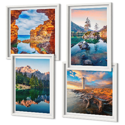 Galería de pared Lagos de montaña que reflejan las rocas