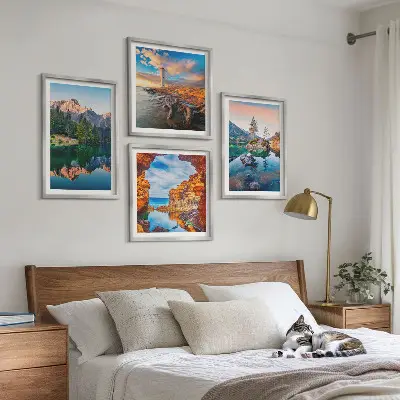 Galería de pared lagos de montaña con reflejos de rocas