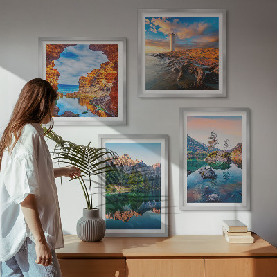 Galería de pared Lagos de montaña que reflejan las rocas