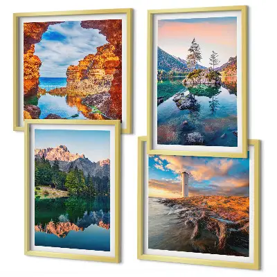 Galería de pared lagos de montaña con reflejos de rocas