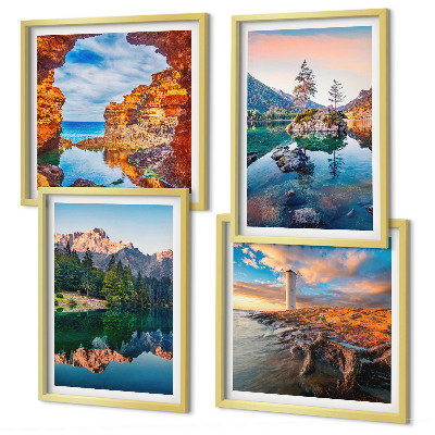 Galería de pared Lagos de montaña que reflejan las rocas