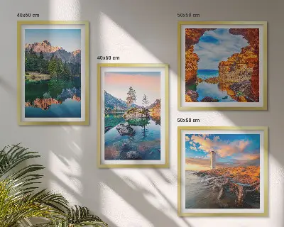 Galería de pared lagos de montaña con reflejos de rocas