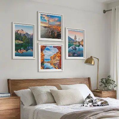 Galería de pared lagos de montaña con reflejos de rocas