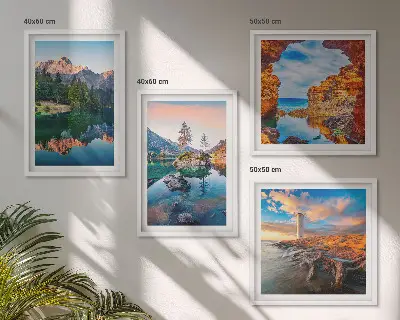 Galería de pared lagos de montaña con reflejos de rocas