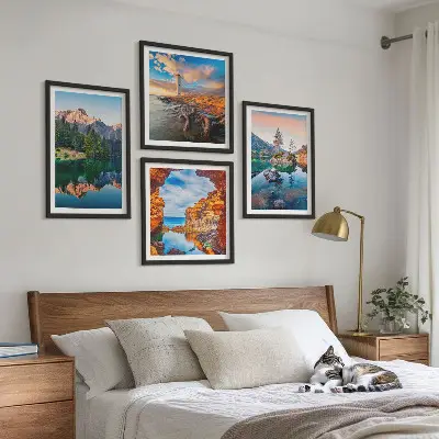 Galería de pared lagos de montaña con reflejos de rocas