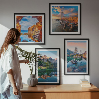 Galería de pared Lagos de montaña que reflejan las rocas