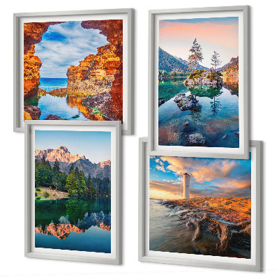 Galería de pared Lagos de montaña que reflejan las rocas
