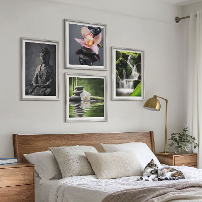 Galería de pared Pinturas zen, piedras de agua, Buda