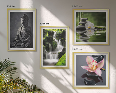 Galería de pared Pinturas zen, piedras de agua, Buda
