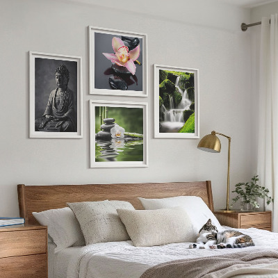 Galería de pared Pinturas zen, piedras de agua, Buda