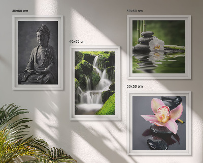 Galería de pared Pinturas zen, piedras de agua, Buda