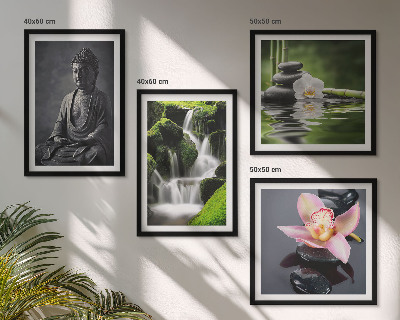 Galería de pared Pinturas zen, piedras de agua, Buda