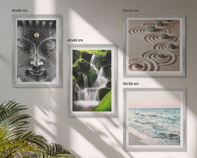 Set de cuadros modernos para salón La paz de la naturaleza con Buda