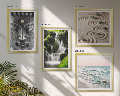 Set de cuadros modernos para salón La paz de la naturaleza con Buda