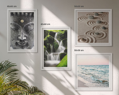 Set de cuadros modernos para salón La paz de la naturaleza con Buda