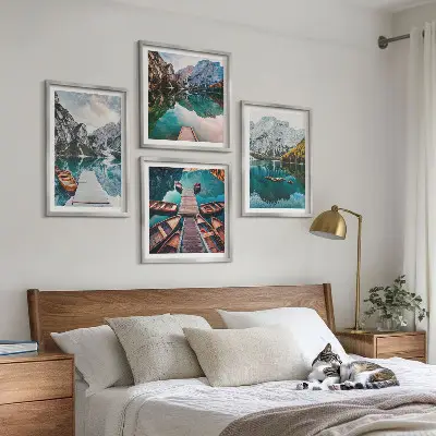 Galería de pared lago, puentes y montañas