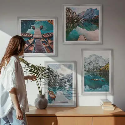 Galería de pared lago, puentes y montañas