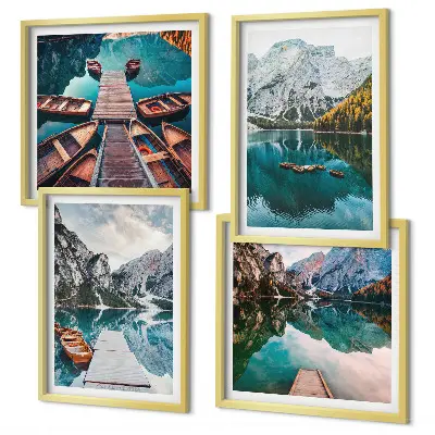 Galería de pared lago, puentes y montañas