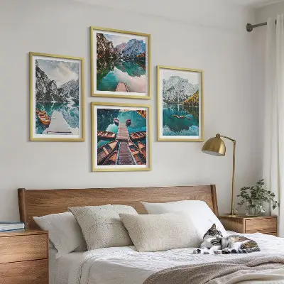 Galería de pared lago, puentes y montañas