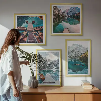 Galería de pared lago, puentes y montañas
