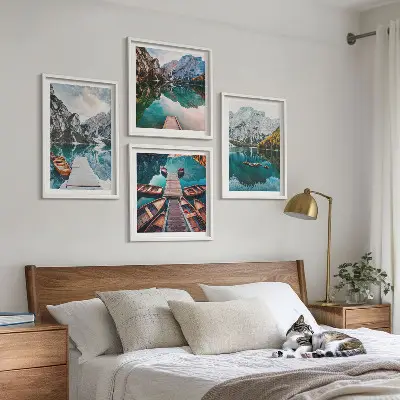 Galería de pared lago, puentes y montañas