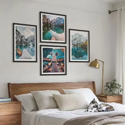 Galería de pared lago, puentes y montañas