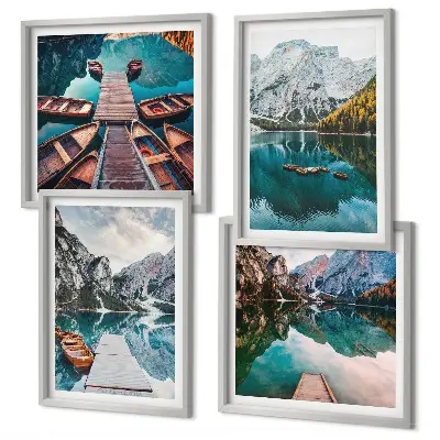 Galería de pared lago, puentes y montañas