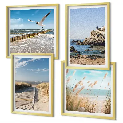 Galería de pared con diseño de acantilados de madera frente a senderos de playa
