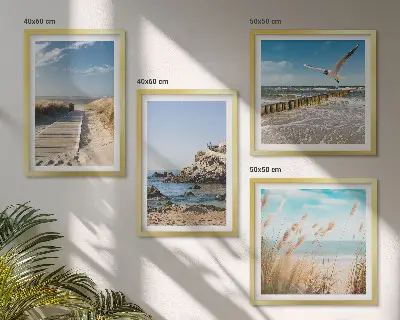 Galería de pared con diseño de acantilados de madera frente a senderos de playa