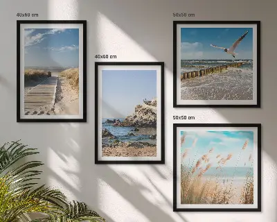 Galería de pared con diseño de acantilados de madera frente a senderos de playa