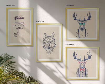 Set de cuadros modernos para salón Retratos de animales con estilo