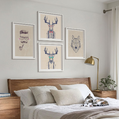 Set de cuadros modernos para salón Retratos de animales con estilo