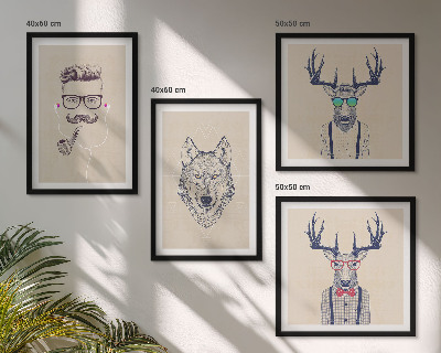 Set de cuadros modernos para salón Retratos de animales con estilo