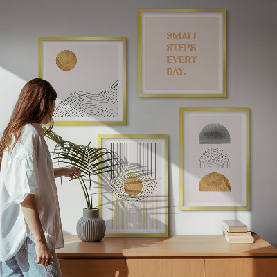 Set de cuadros modernos para salón Formas geométricas abstractas