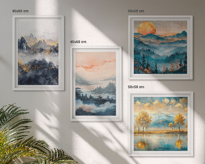Set de cuadros modernos para salón Abstracciones pintadas de la naturaleza