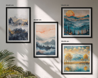Set de cuadros modernos para salón Abstracciones pintadas de la naturaleza