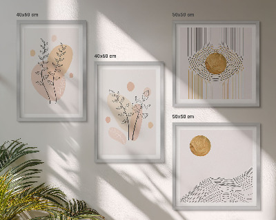 Set de cuadros modernos para salón Dibujos minimalistas de plantas